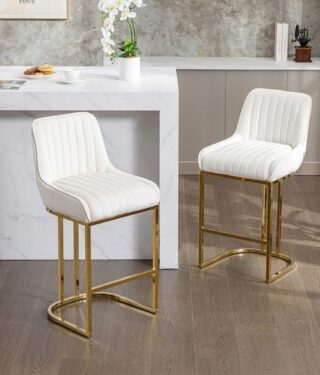 Chairus-Hoker-Welurowy-Stolek-Barowy-do-Kuchnii-Baru-2szt-Biale-Kolor-mebla-bialy