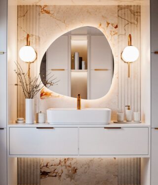 PLUTON-Lustro-LED-Nieregularny-ksztalt-94x94cm-Marka-inna